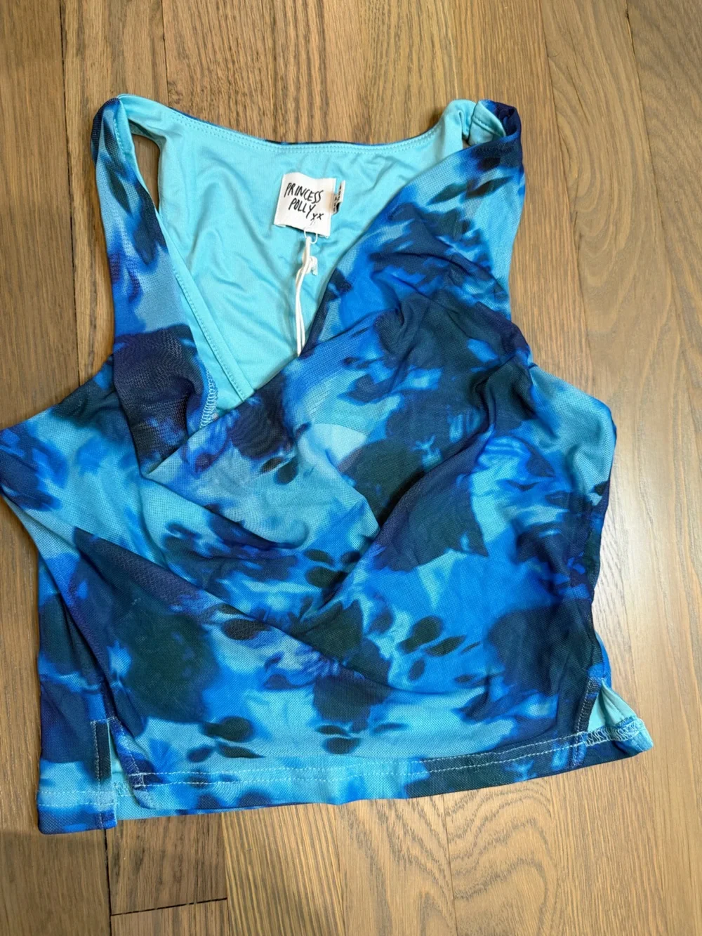 Princess Polly Blue Tie-Dye Crop Top